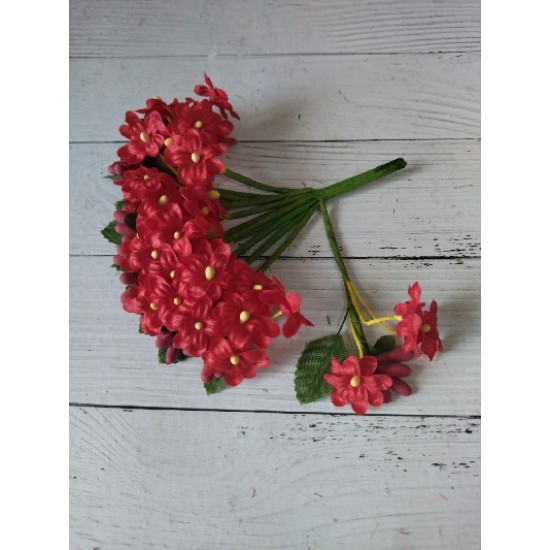 Мелкоцветковые букетики (12 шт)  цв. красный, цена за пучок